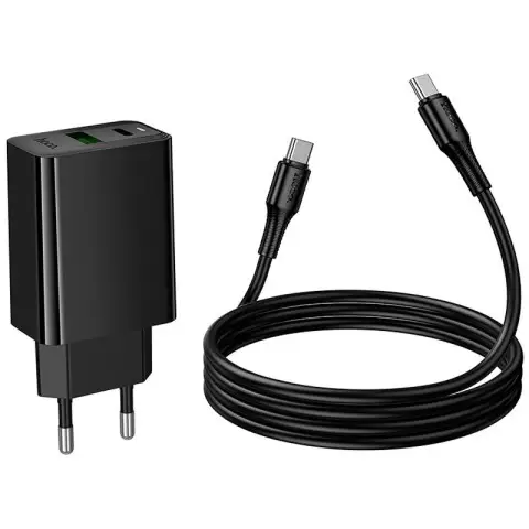МЗП Hoco CS95A Leader PD30W+QC3.0 (1USB-A/1C) + кабель Type-C to Type-C Black