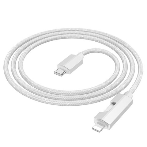 Дата кабель Hoco U123 Regent colorful 27W Type-C to Lightning (1.2m) Gray