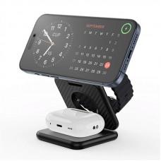 БЗП WIWU Wi-W035 Mag Go 3 in 1 wireless charger Black