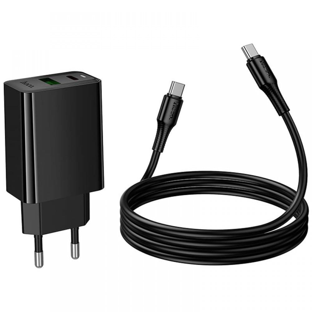 МЗП Hoco CS95A Leader PD30W+QC3.0 (1USB-A/1C) + кабель Type-C to Type-C Black
