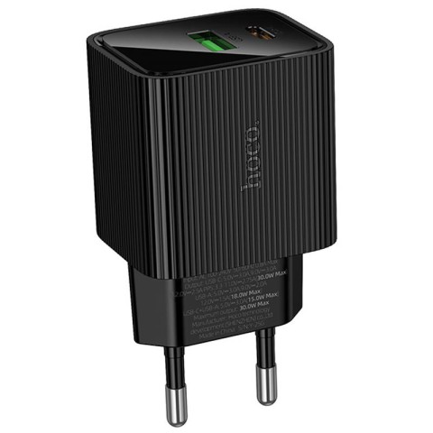 МЗП Hoco CS84A Excellent with digital display PD30W+QC3.0 (1USB-A/1C) Black