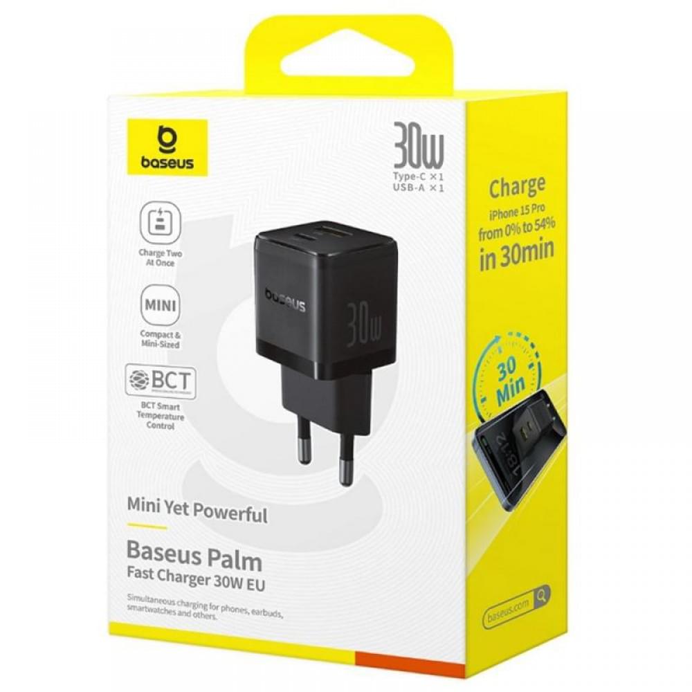 МЗП Baseus Palm Fast Charger 30W (1USB-A/1C) (P1011160A) Cluster Black