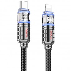 Дата кабель Hoco U122 Lantern Transparent Discovery Edition Type-C to Lightning Black