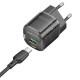МЗП Borofone BN17 Sunlight PD20W+QC3.0 (1Type-C/1USB) + Type-C to Type-C Transparent black