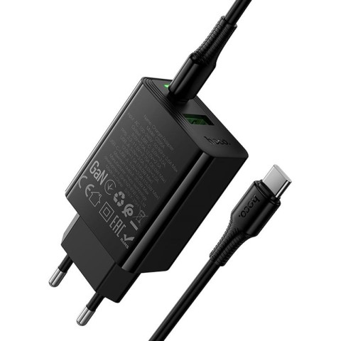 МЗП Hoco CS95A Leader PD30W+QC3.0 (1USB-A/1C) + кабель Type-C to Type-C Black