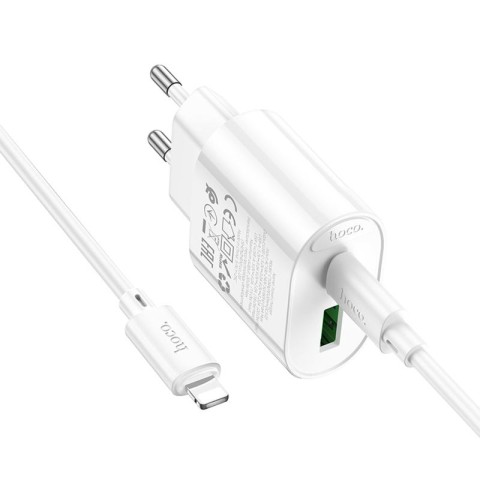 МЗП Hoco C109A Fighter PD20W (1USB-C) + кабель Type-C to Lightning White