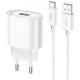 МЗП Hoco C109A Fighter QC3.0 18W (1USB-A) + кабель USB to Type-C White