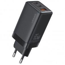 МЗП Usams US-CC180 65W ACC 3 Ports GaN Sandru series Black