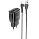 МЗП Hoco C88A Star round 2.4A (2USB-A) + кабель USB to Lightning Чорний