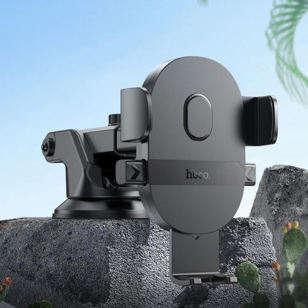 Автотримач Hoco H19 Mighty one-button (center console) Black