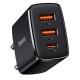 МЗП Baseus Compact Quick Charger 30W QC+ PD (1Type-C + 2USB) (CCXJ-E) Чорний