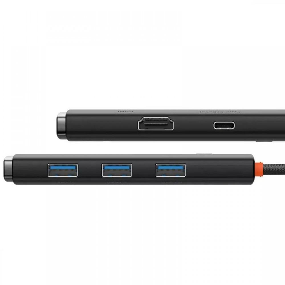 Перехідник HUB Baseus Lite Series 5in1 (Type-C to HDMI + 3xUSB 3.0 + PD) (WKQX04) Чорний