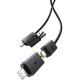 Дата кабель Baseus Versatile Two-for-Two USB/Type-C to Type-C/Lightning 60W (0.6m) (P10383000) Cosmic Black Дата кабель Baseus Versatile Two-for-Two USB/Type-C to Type-C/Lightning 60W (0.6m) (P10383000) Cosmic Black