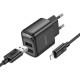 МЗП Hoco C141A Smart 2.1A (2USB-A) + кабель USB to Lightning Black