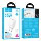 МЗП Hoco N61 Gentle PD20W+QC3.0 (1USB-A/1C) + кабель Type-C to Lightning White