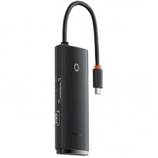 Перехідник HUB Baseus Lite Series 6in1 (Type-C to HDMI+2xUSB3.0+Type-C Data+SD/TF) (WKQX050001) Black