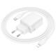МЗП Borofone BN29 Fuente PD30W+QC3.0 (1USB-A/1C) + кабель Type-C to Lightning White