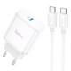 МЗП Hoco C104A PD20W (1USB-C) + кабель Type-C to Type-C White