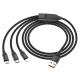 Дата кабель Hoco U104 Ultra 6A 3in1 Lightning-MicroUSB-Type-C (1.2m) Чорний
