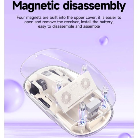 Миша бездротова Hoco GM29 Mysterios Bluetooth + 2.4G Space White