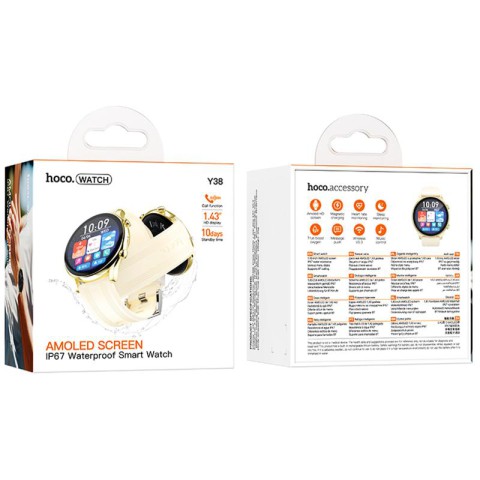 Смарт-годинник Hoco Y38 Smart sports watch (call version) Gold