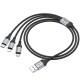 Дата кабель Hoco X102 Fresh 3in1 USB to Lightning + MicroUSB + Type-C (1m) Black