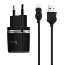 МЗП Hoco C12 Charger + Cable Lightning 2.4A 2USB Чорний