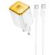 МЗП Hoco N54 Monsoon PD45W (1USB-C) + Type-C to Type-C White