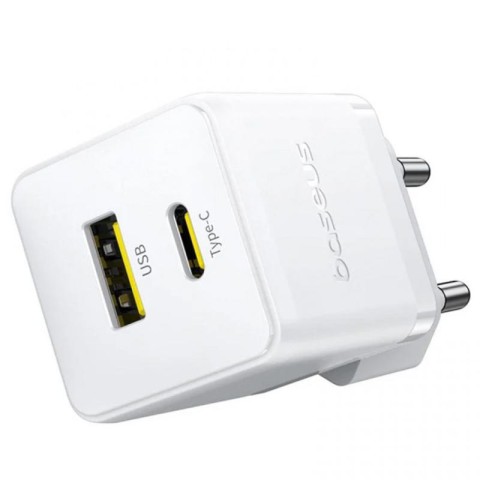 МЗП Baseus Palm Fast Charger 30W (1USB-A/1C) (P1011160A) Moon White