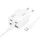 МЗП Hoco N56 Fundador PD30W four-port (2USB-A/2C) + кабель Type-C to Type-C White