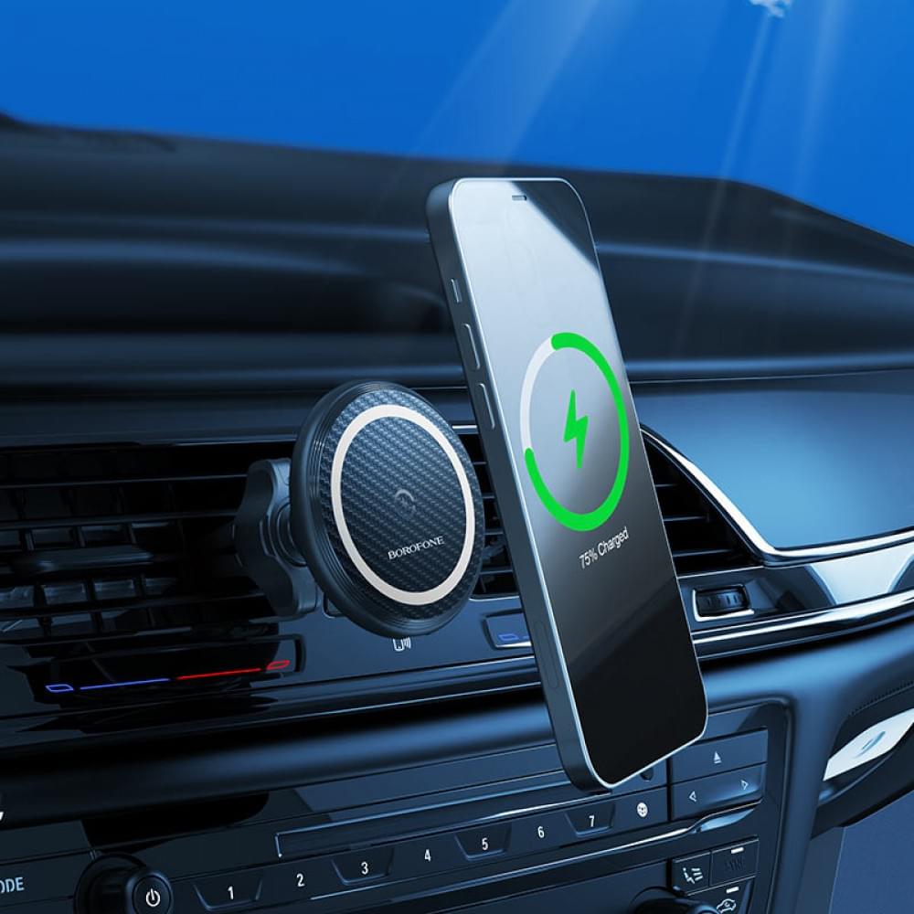 Автотримач з БЗП Borofone BH45 магнітний (PD 15W) Чорний