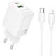 МЗП Borofone BN27 Fuente PD20W+QC3.0 (1USB-A/1C) + кабель Type-C to Lightning White