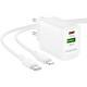 МЗП Borofone BN27 Fuente PD20W+QC3.0 (1USB-A/1C) + кабель Type-C to Lightning White