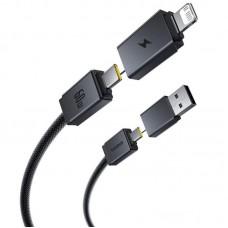 Дата кабель Baseus Versatile Two-for-Two USB/Type-C to Type-C/Lightning 60W (0.6m) (P10383000) Cosmic Black