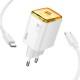 МЗП Hoco N54 Monsoon PD45W (1USB-C) + Type-C to Type-C White