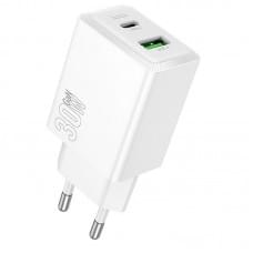 МЗП Hoco N71 Nuevo PD30W+QC3.0 (1USB-A/1C) White