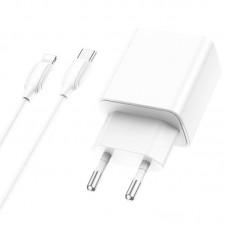 МЗП Borofone BA67A PD20W+QC3.0 + Type-C + Lightning Білий