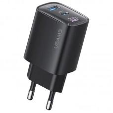 МЗП Usams US-CC229 GaN Digital Display XC Ser. 30W (1USB-A/1C) Black