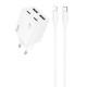 МЗП Hoco N56 Fundador PD30W four-port (2C2A) + Type-C to Lightning White