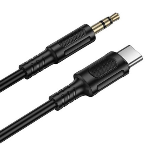 Аудіо кабель Aux Borofone BL25B Nice (Type-C to AUX 3.5mm) (1m) Black