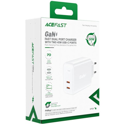 МЗП Acefast A29 PD50W GaN (2USB-C) White