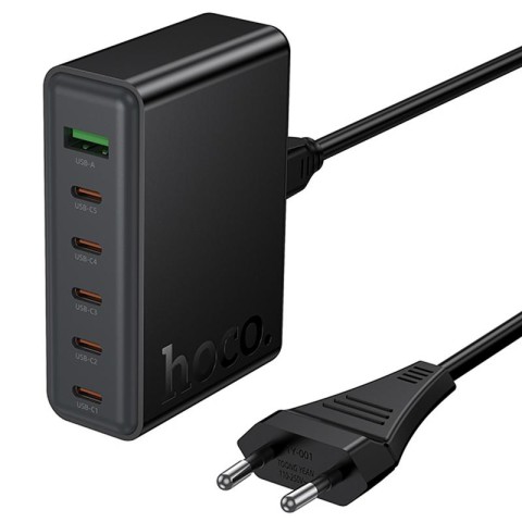 МЗП Hoco C152A Modern PD70W 6in1 (5USB-C і 1USB-A) Black
