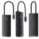 Перехідник HUB Baseus Lite Series 6in1 (Type-C to HDMI+2xUSB3.0+Type-C Data+SD/TF) (WKQX050001) Black
