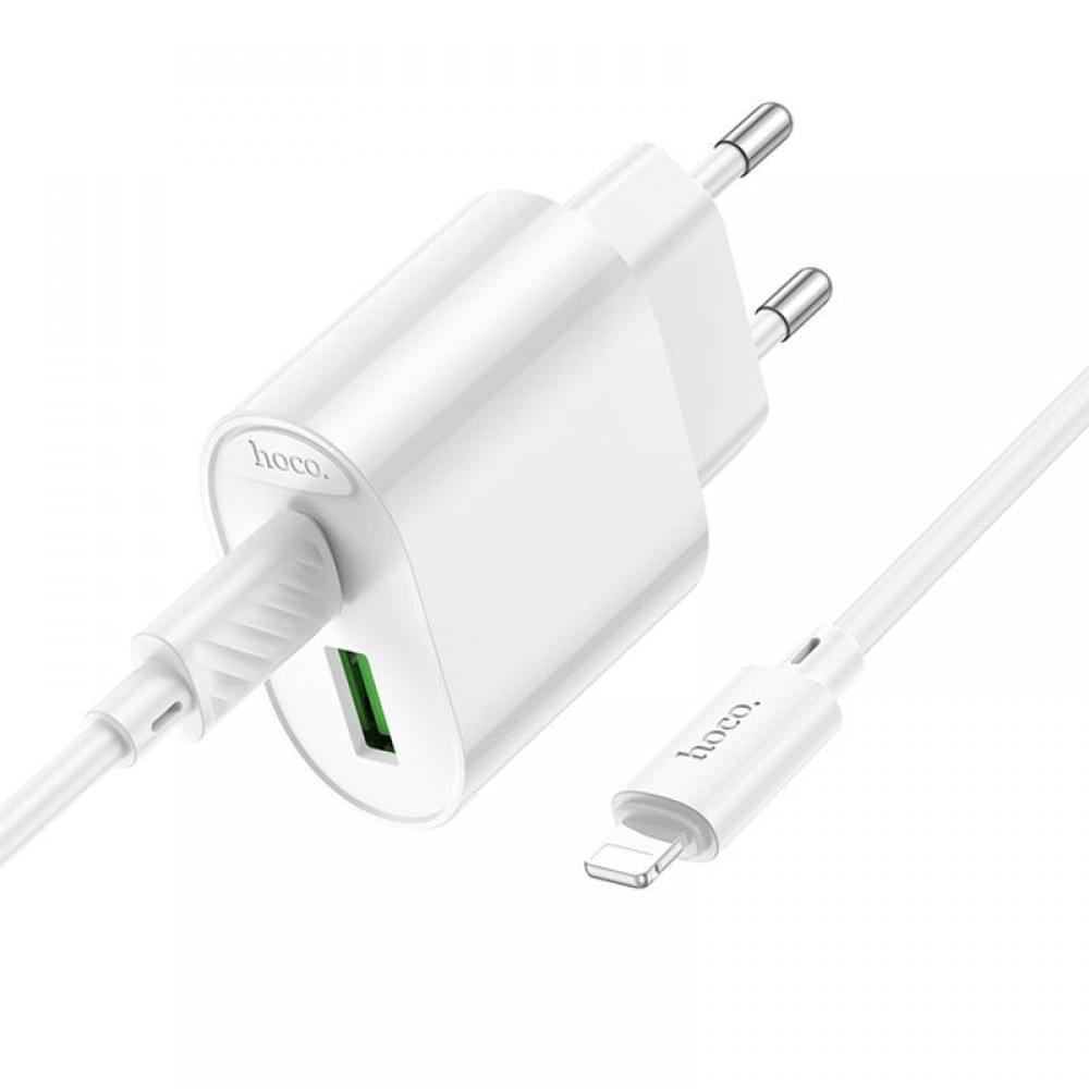 МЗП Hoco C109A Fighter PD20W (1USB-C) + кабель Type-C to Lightning White
