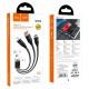 Дата кабель Hoco U104 Ultra 6A 3in1 Lightning-MicroUSB-Type-C (1.2m) Чорний