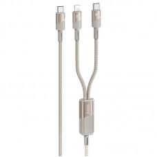 Дата кабель Hoco U139 Type-C to Lightning/Type-C 100W (1.2m) Gold