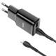 МЗП Hoco C88A Star round 2.4A (2USB-A) + кабель USB to Lightning Чорний