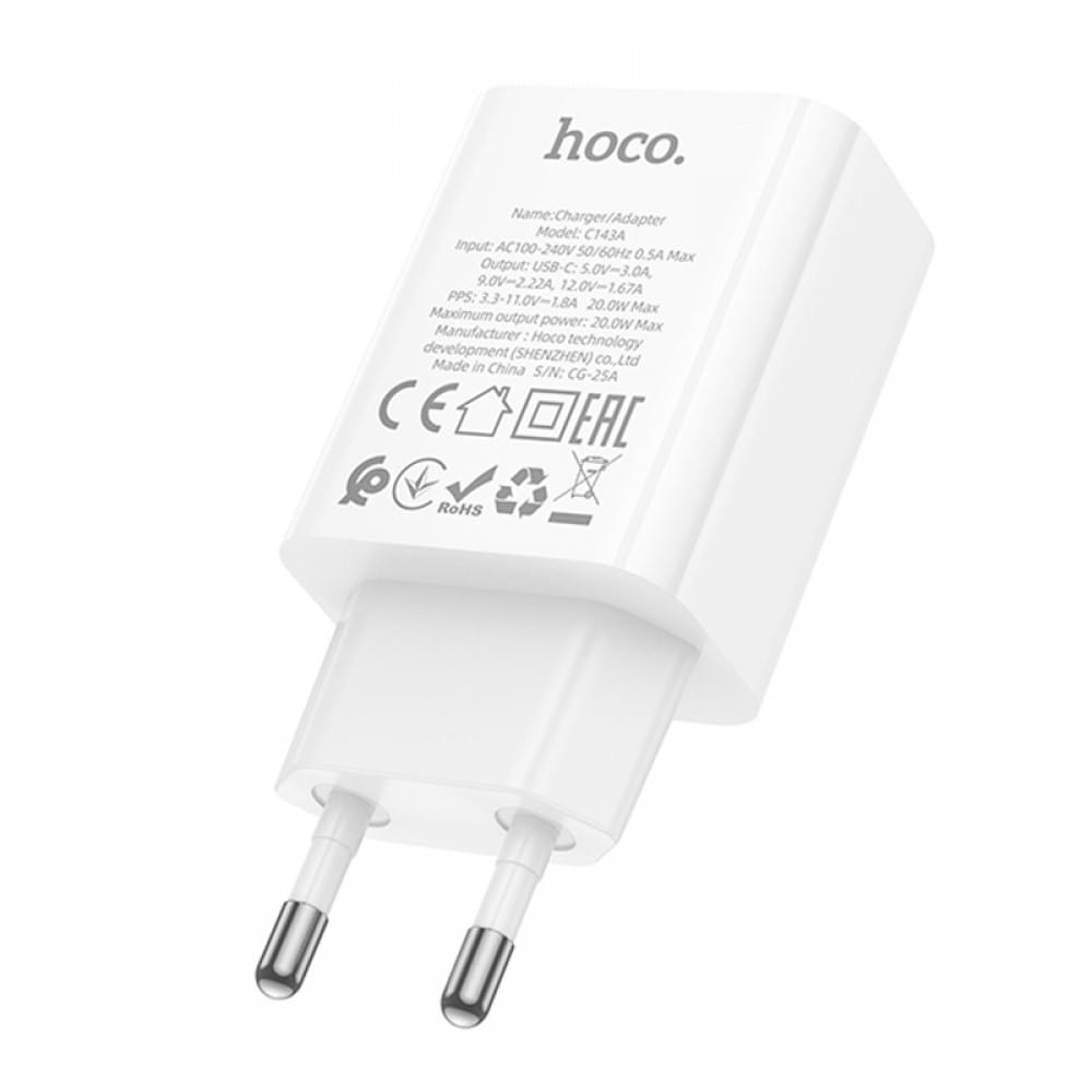 МЗП Hoco C143A Benefit PD20W (1USB-C) White