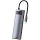 Перехідник HUB Baseus Metal Gleam Series 8-in-1 Multifunctional Type-C (CAHUB-CV0G) Gray