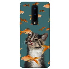 TPU чехол Demsky Cat with fish для OnePlus 8